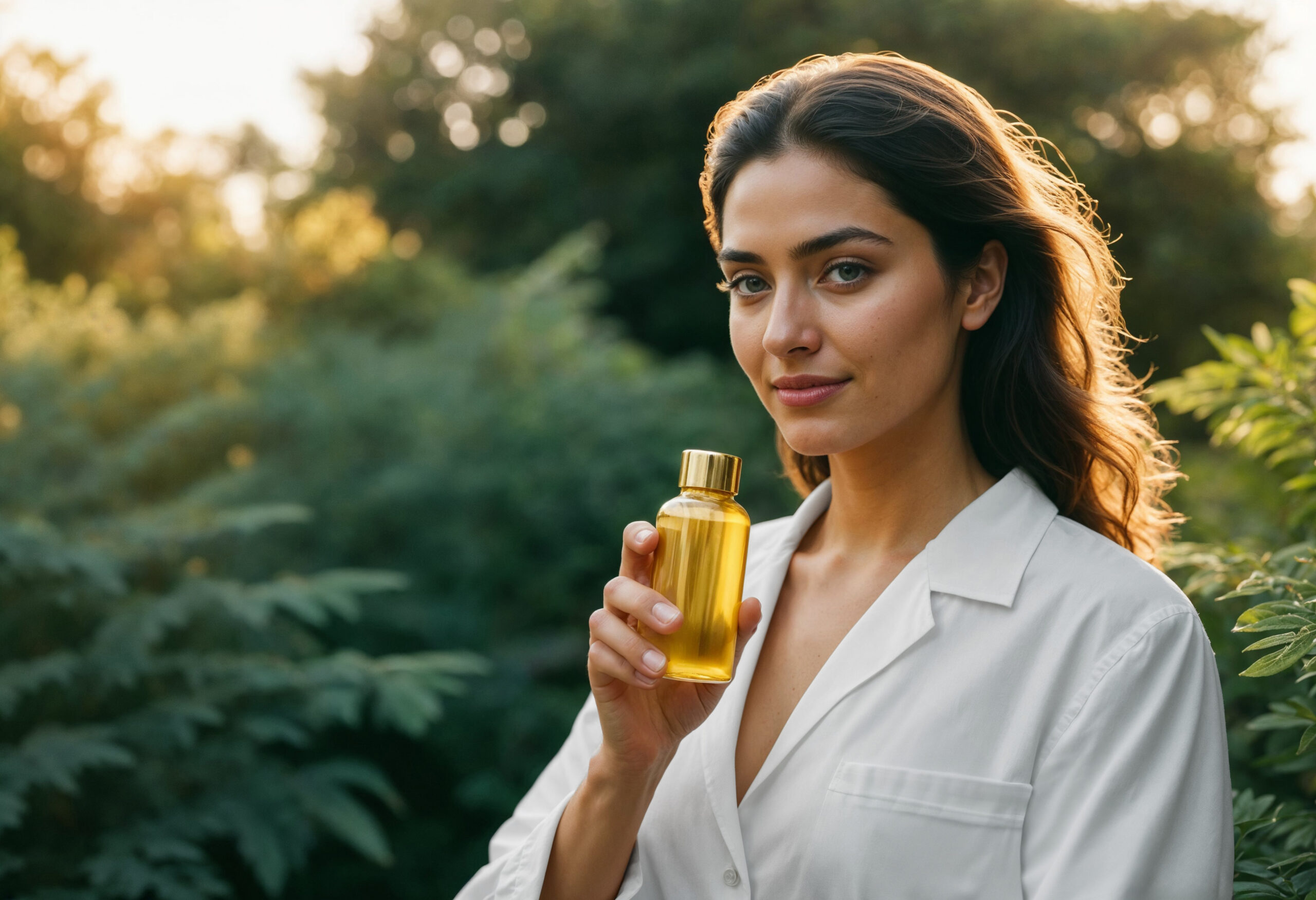 Model holding zero waste beauty product